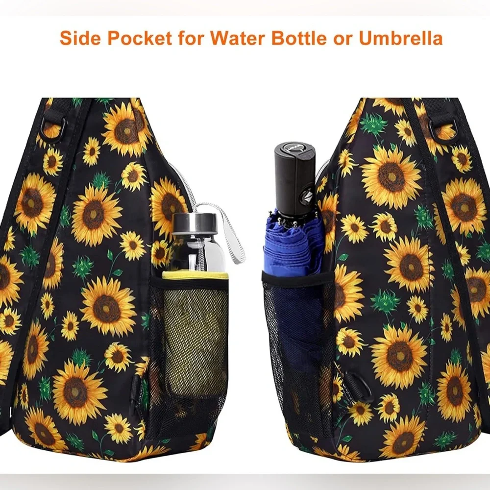 NEW Mosiso, Sunflower Sling Backpack Crossbody, Adjustable Strap